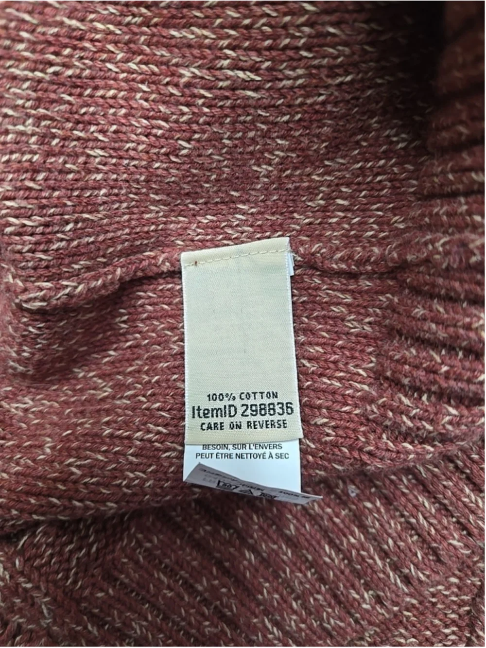 L.L. Bean Large Cable Knit Full Zip Sweater 100% Cotton Rust Textured Heritage